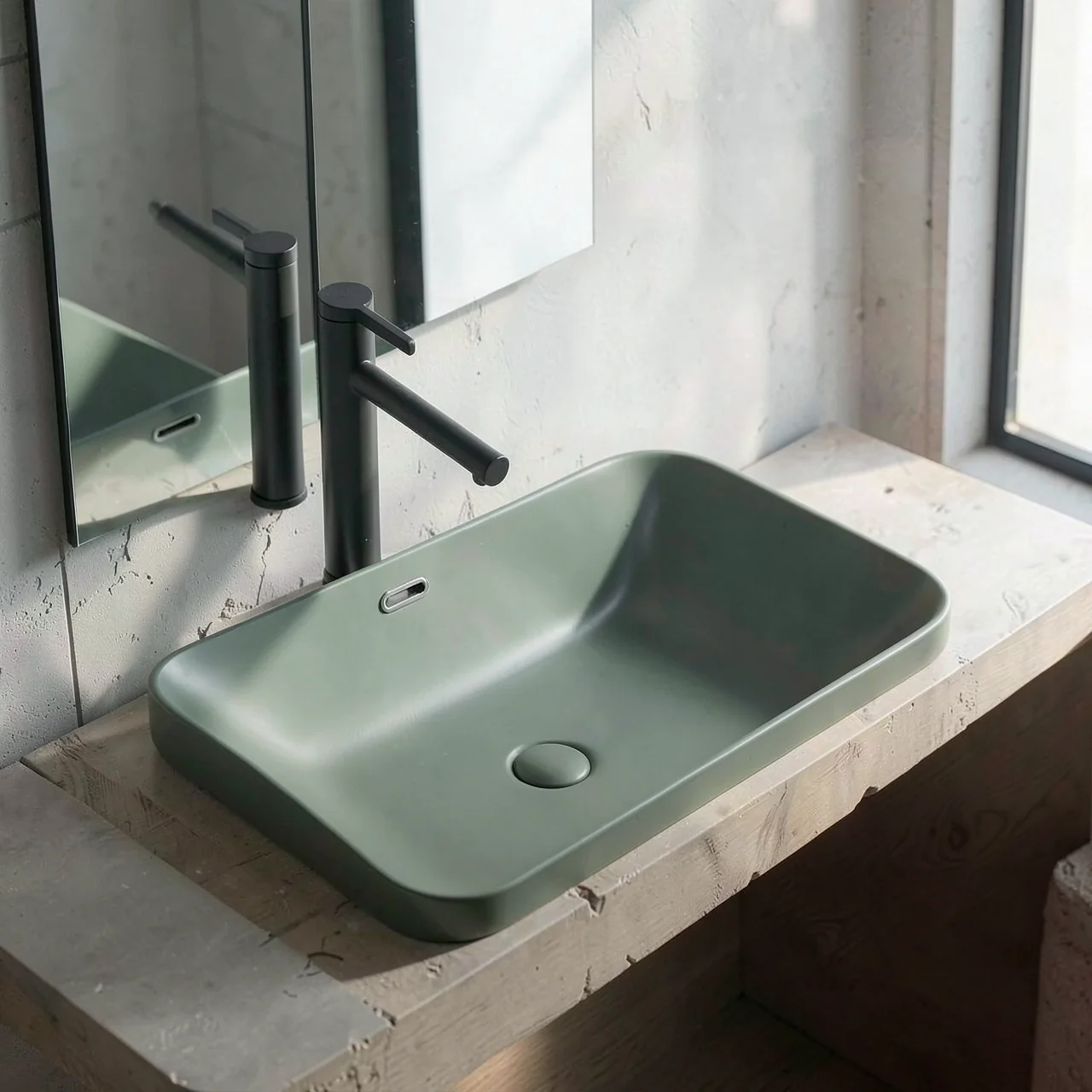 Раковина Montop CB894 белая 43x43 со смесителем