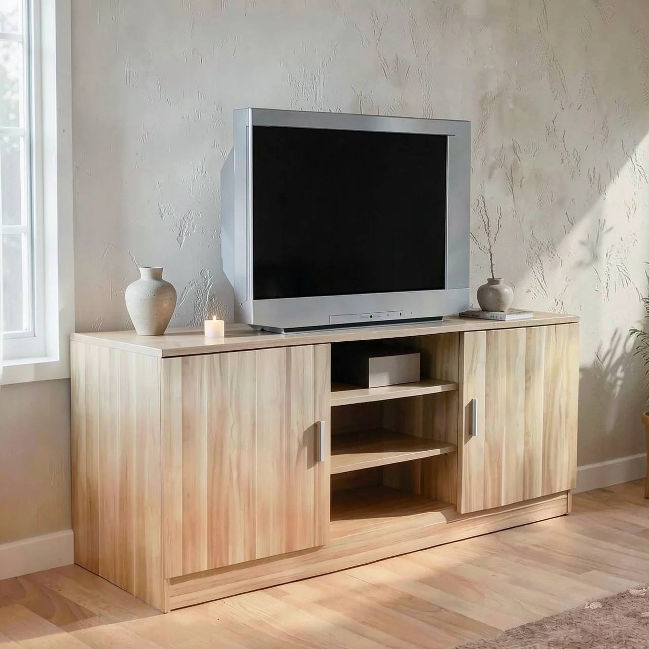 Тумба под телевизор 80x24x35 см цвет белый