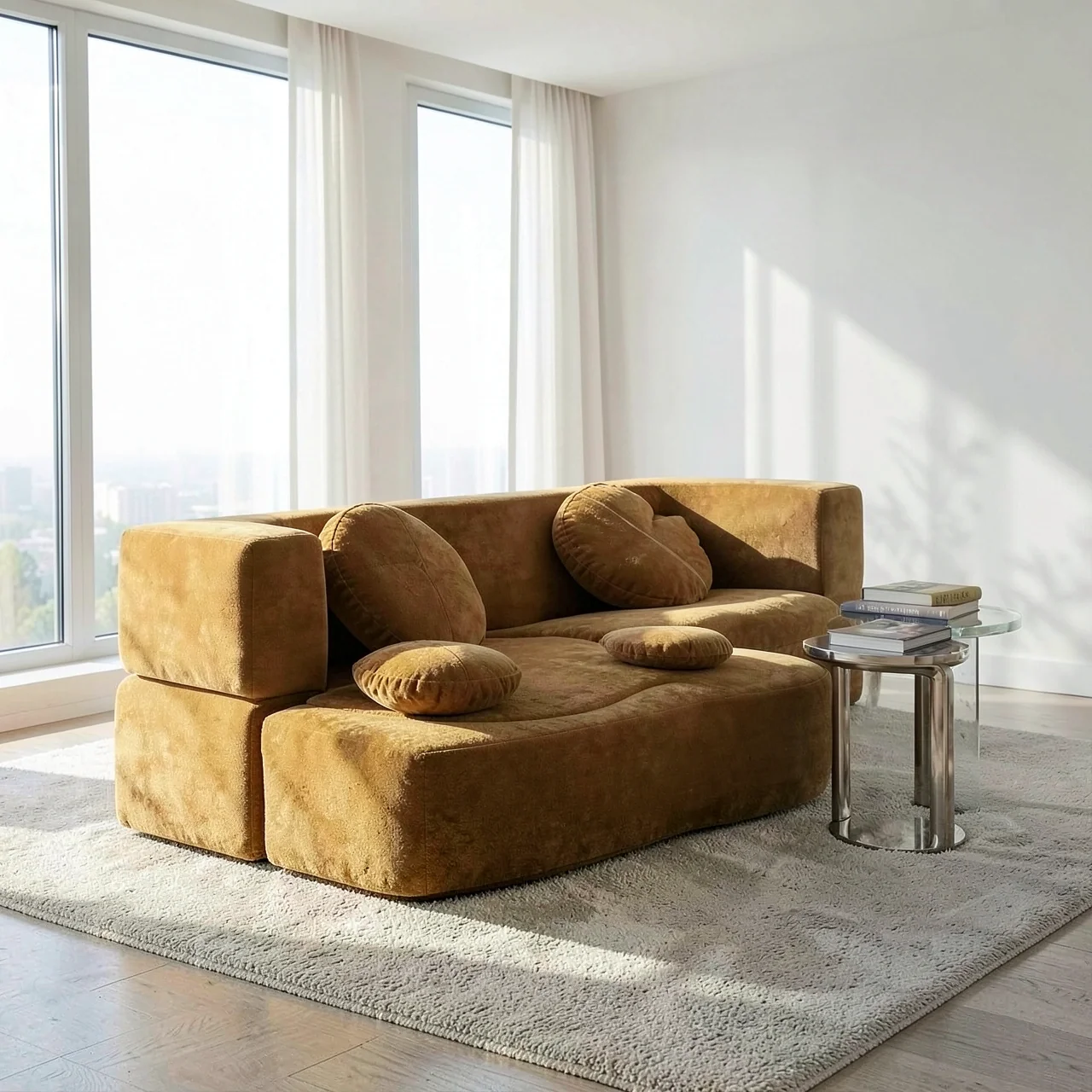Диван-кровать Ke Zexiang имбирный 150x100