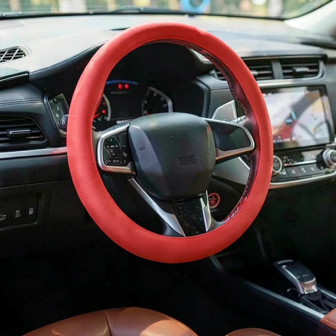 Чехол на руль силиконовый красный