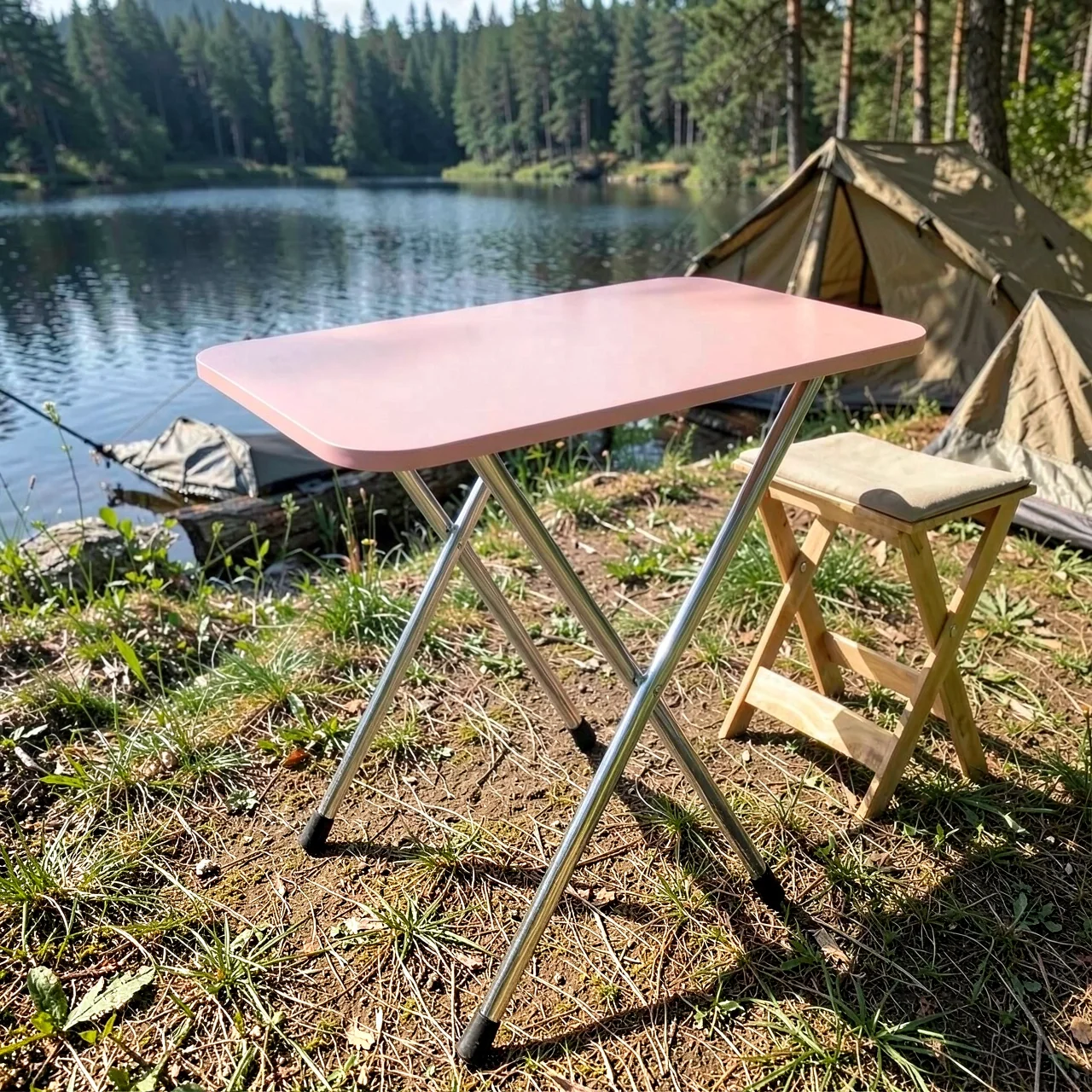Стол складной OTHER A+ розовый 60x40x72