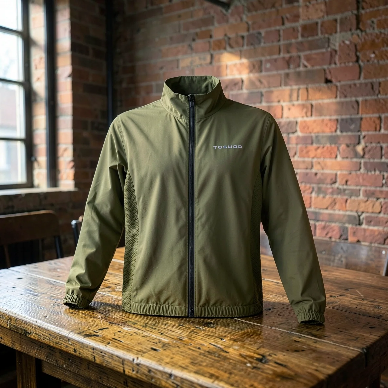 Велосипедная ветровка TOSUOD TS-0516 оливковый зеленый, XXL