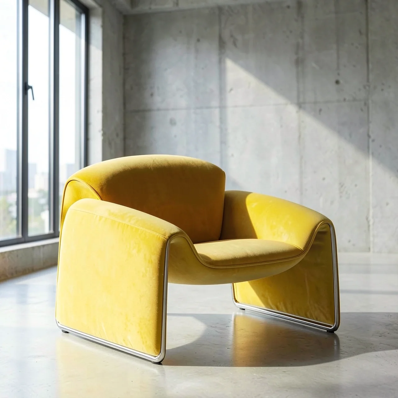 Кресло-диван Zuozuo Sofa желтый бархат