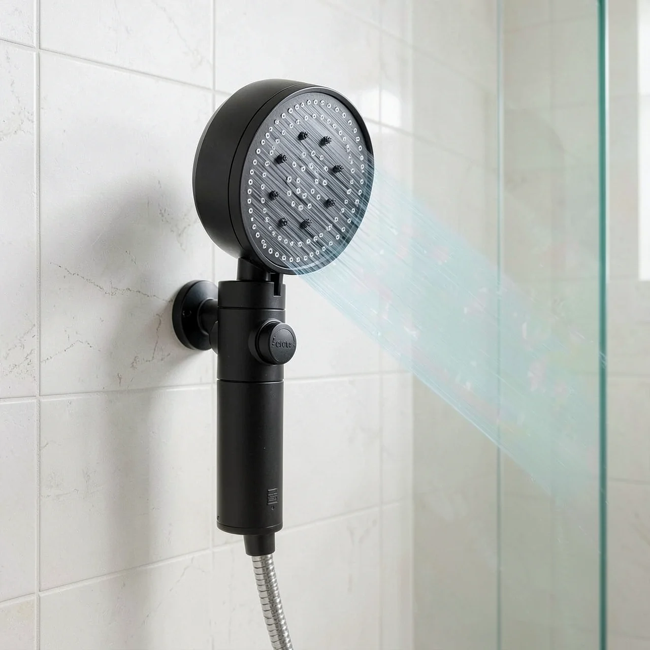 Душевая лейка Qote ZS-4 черная с держателем