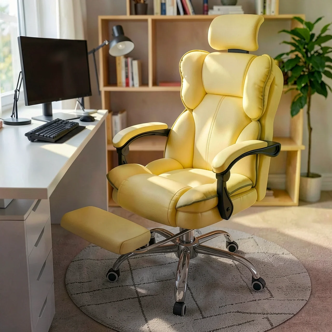 Кресло игровое E-Chair желтое