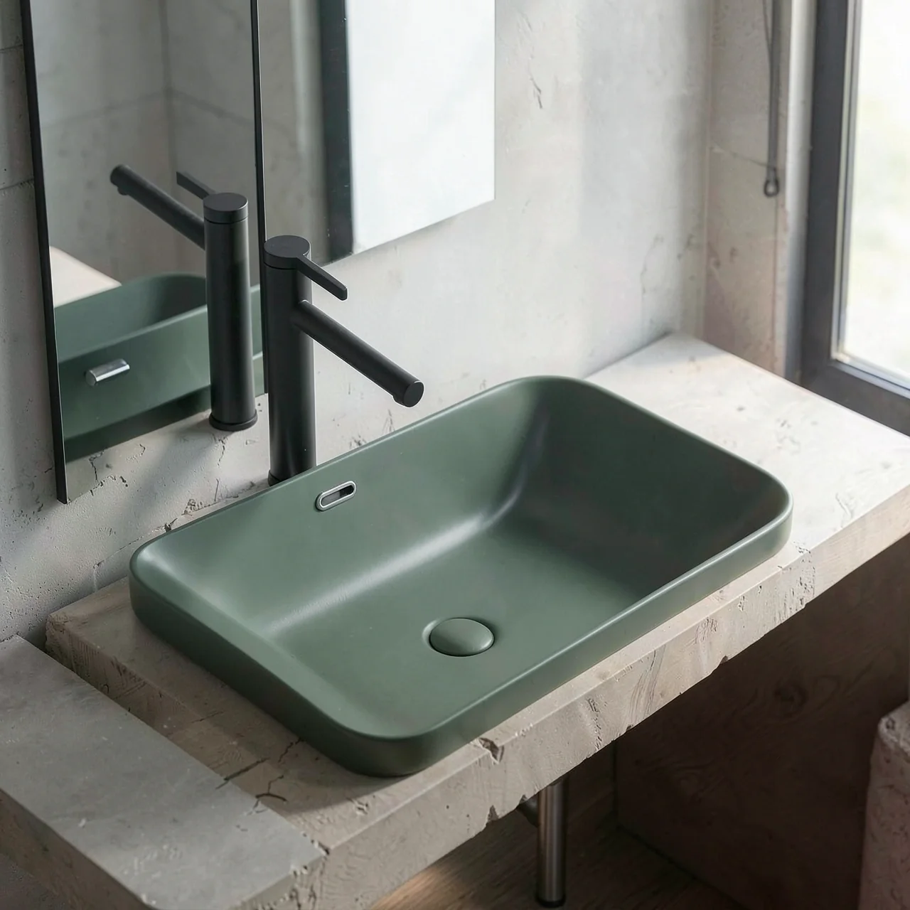 Раковина Montop CB894 зеленая 53x37