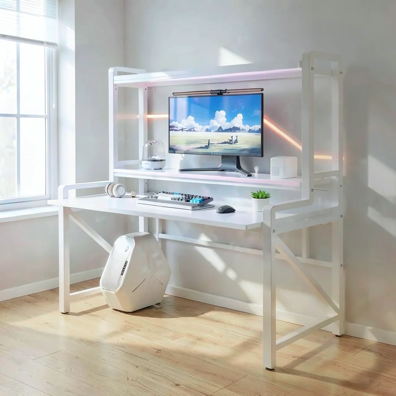 Стол игровой белый трехслойный 88x60