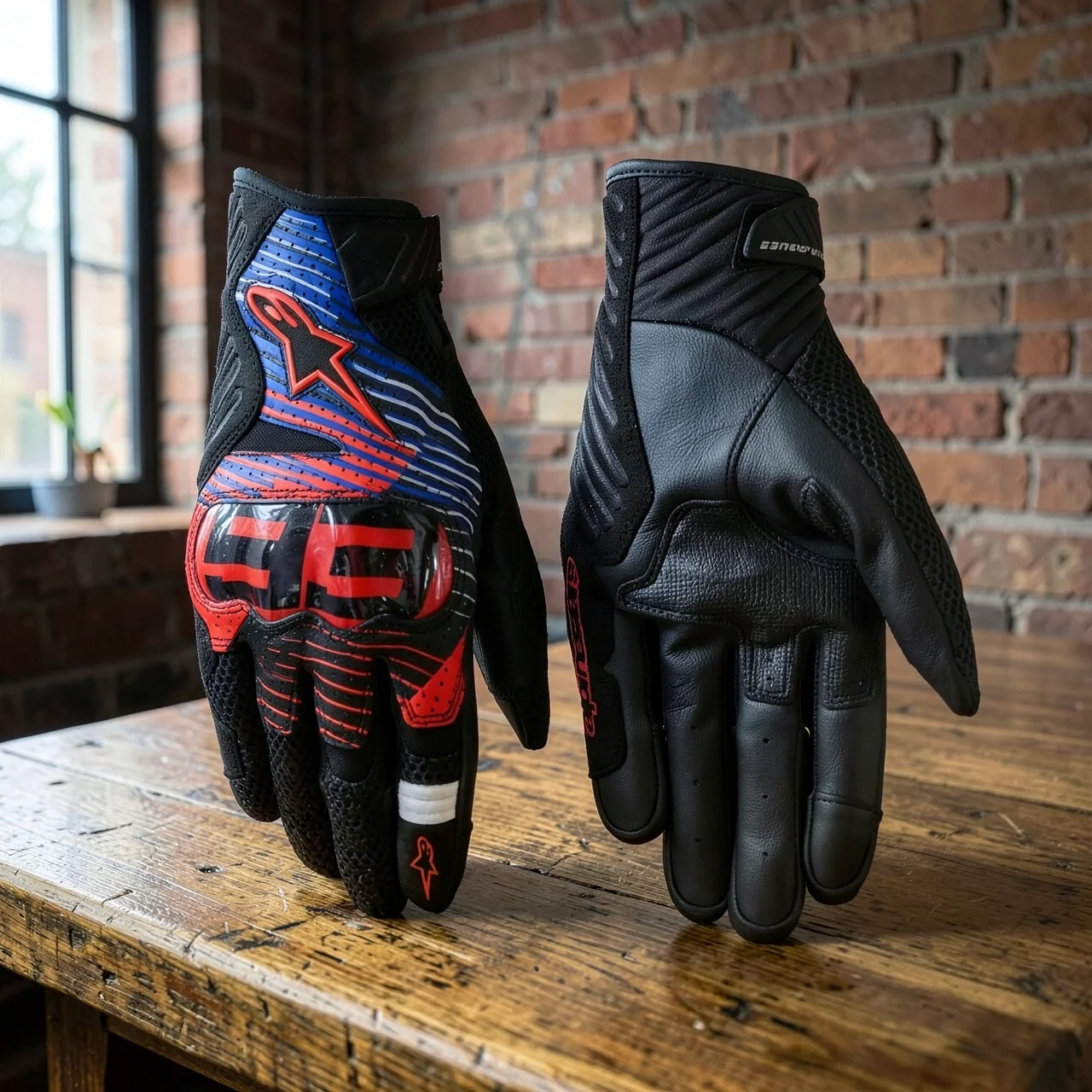 Перчатки Alpinestars SMX-1 Air v2 MM93 черный-красный-синий (Азия, L)
