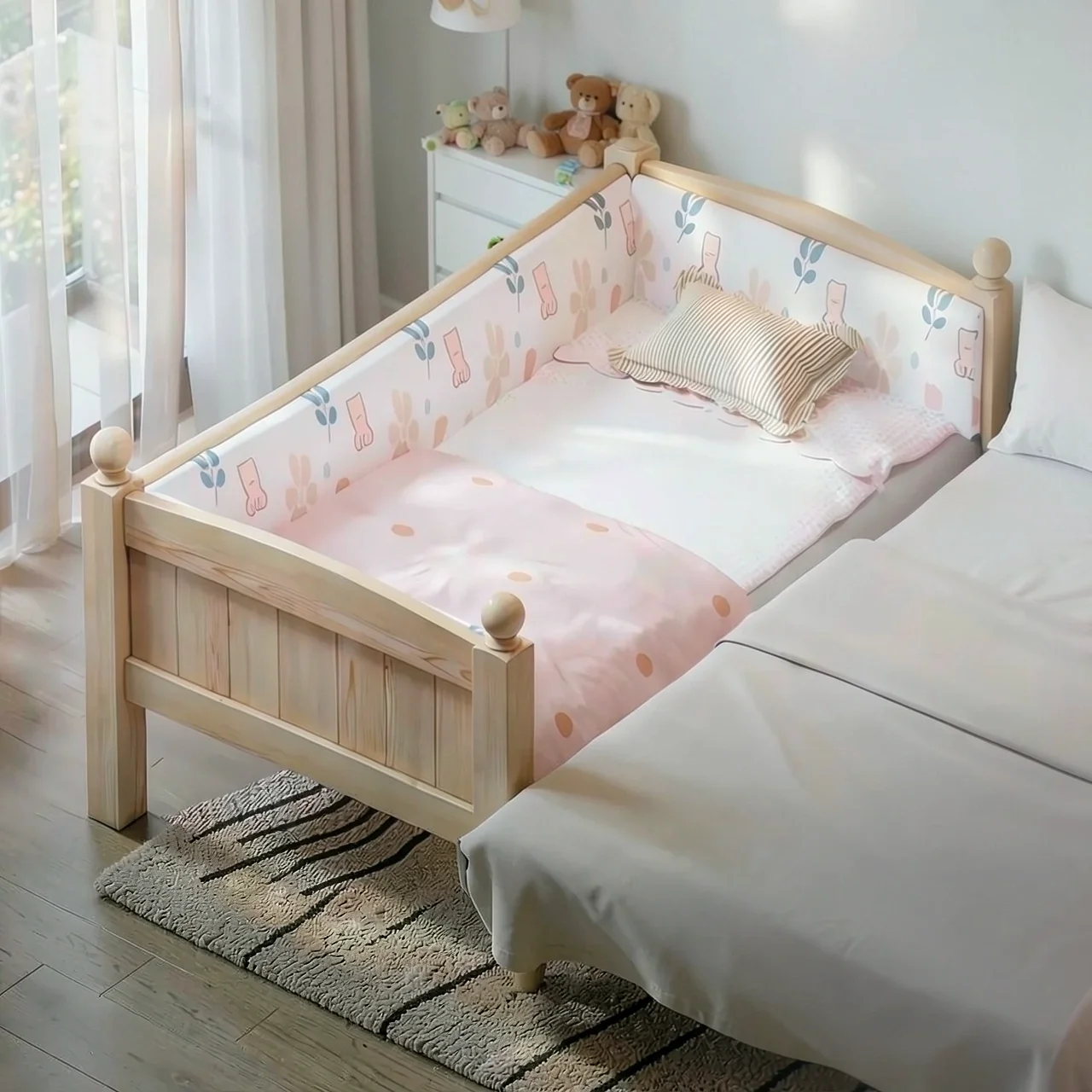 Кроватка детская Люкс 200x120 см 3 бортика