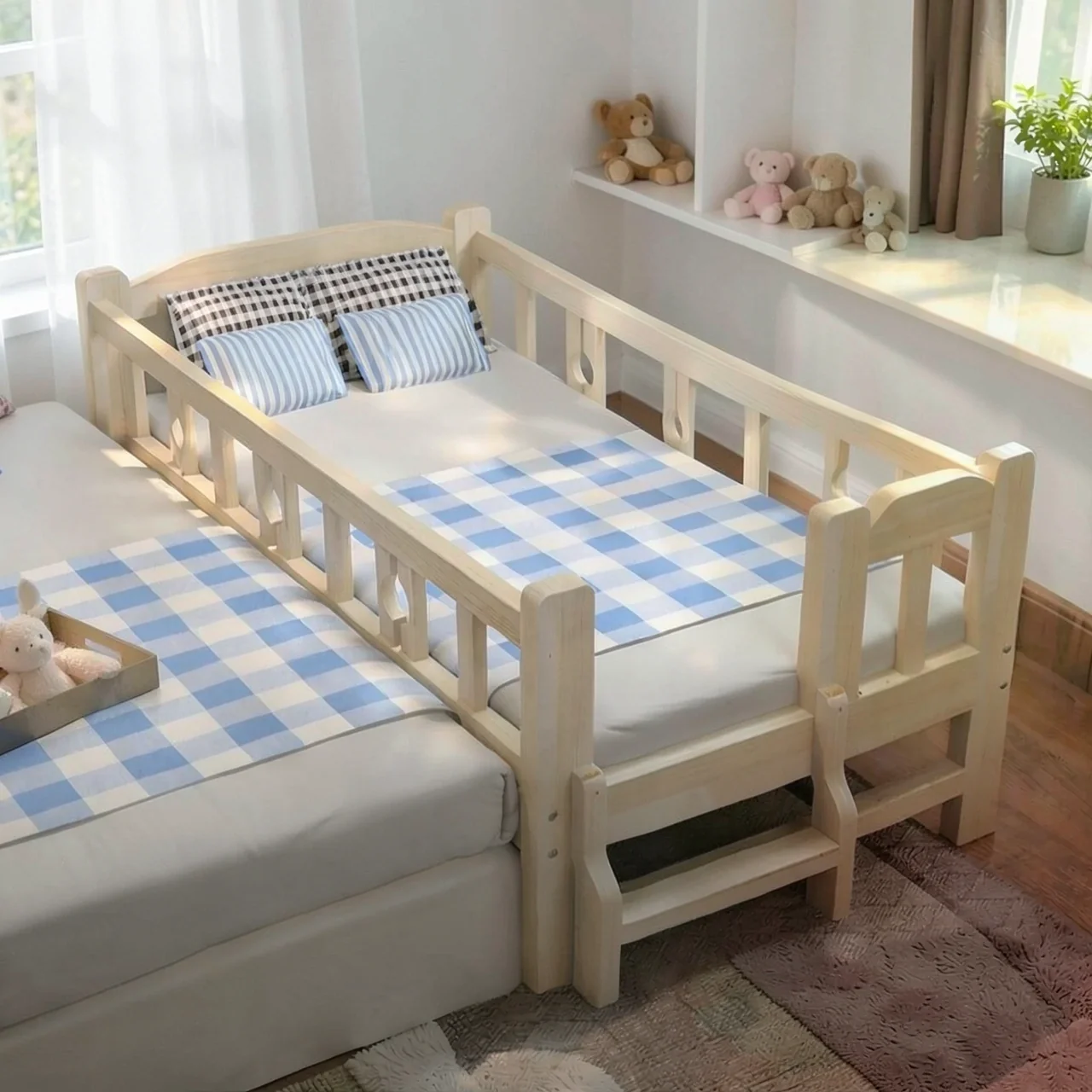 Кроватка детская 150x70 торцевая лестница