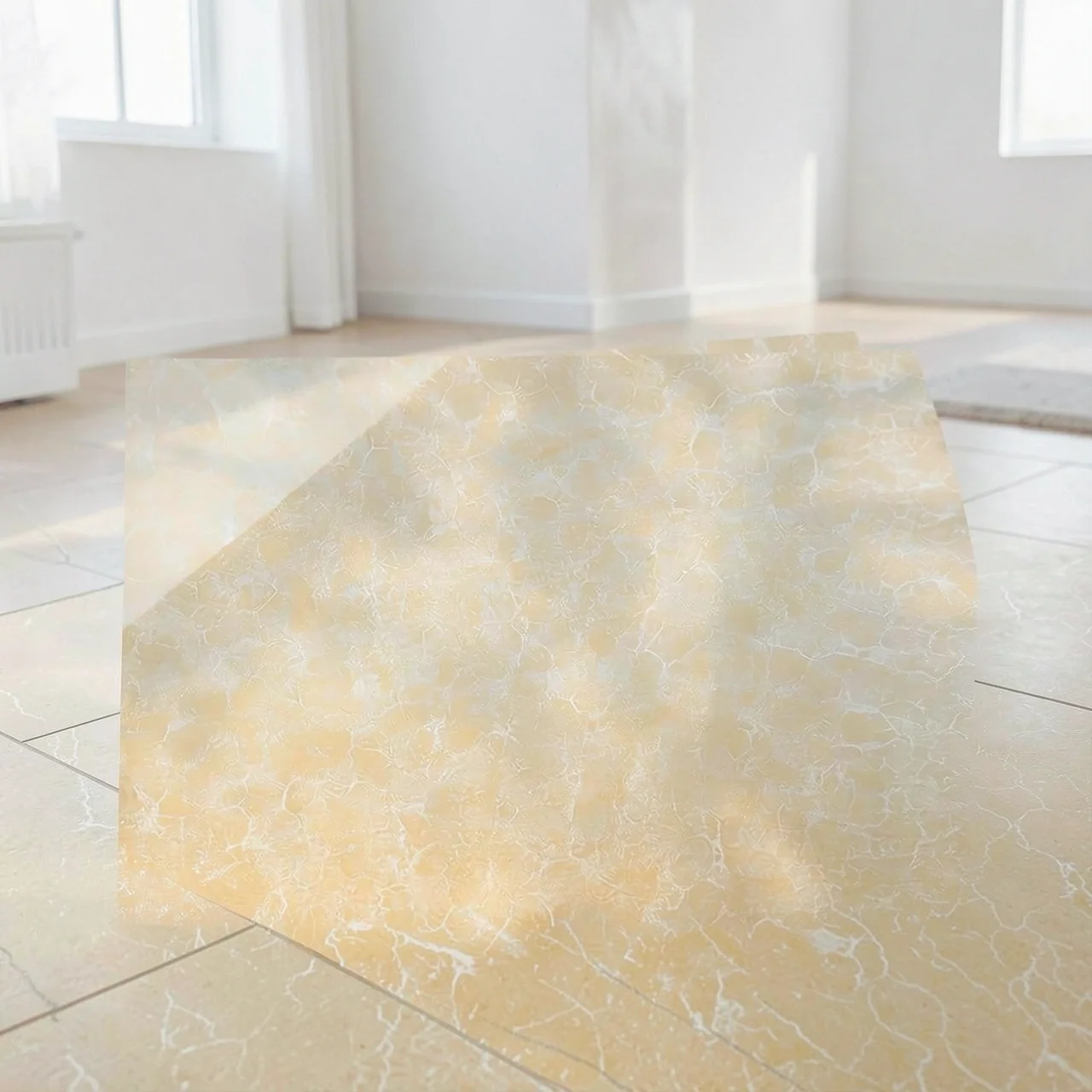Плитка поликристаллическая желтая под дерево 800x800x9