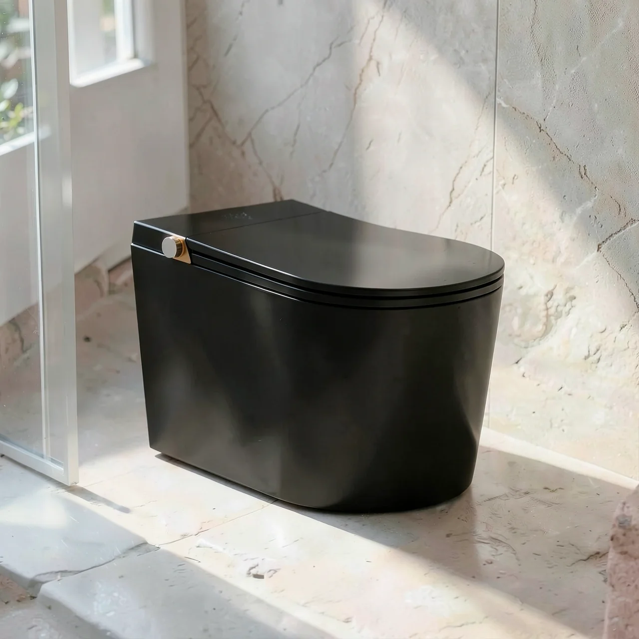 Умный унитаз Oudi черный с автокрышкой и ароматерапией