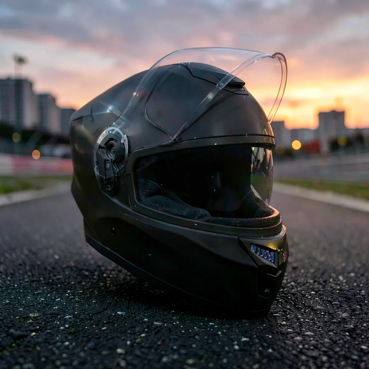 Полушлем черный матовый Mask