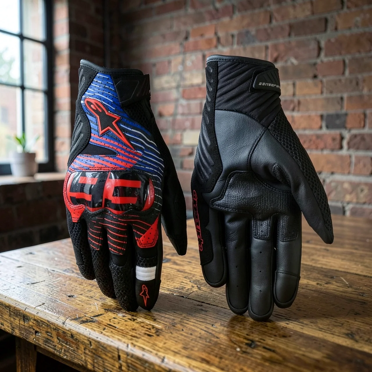 Перчатки Alpinestars SMX-1 Air v2 MM93 черный-красный-синий (Азия, M)