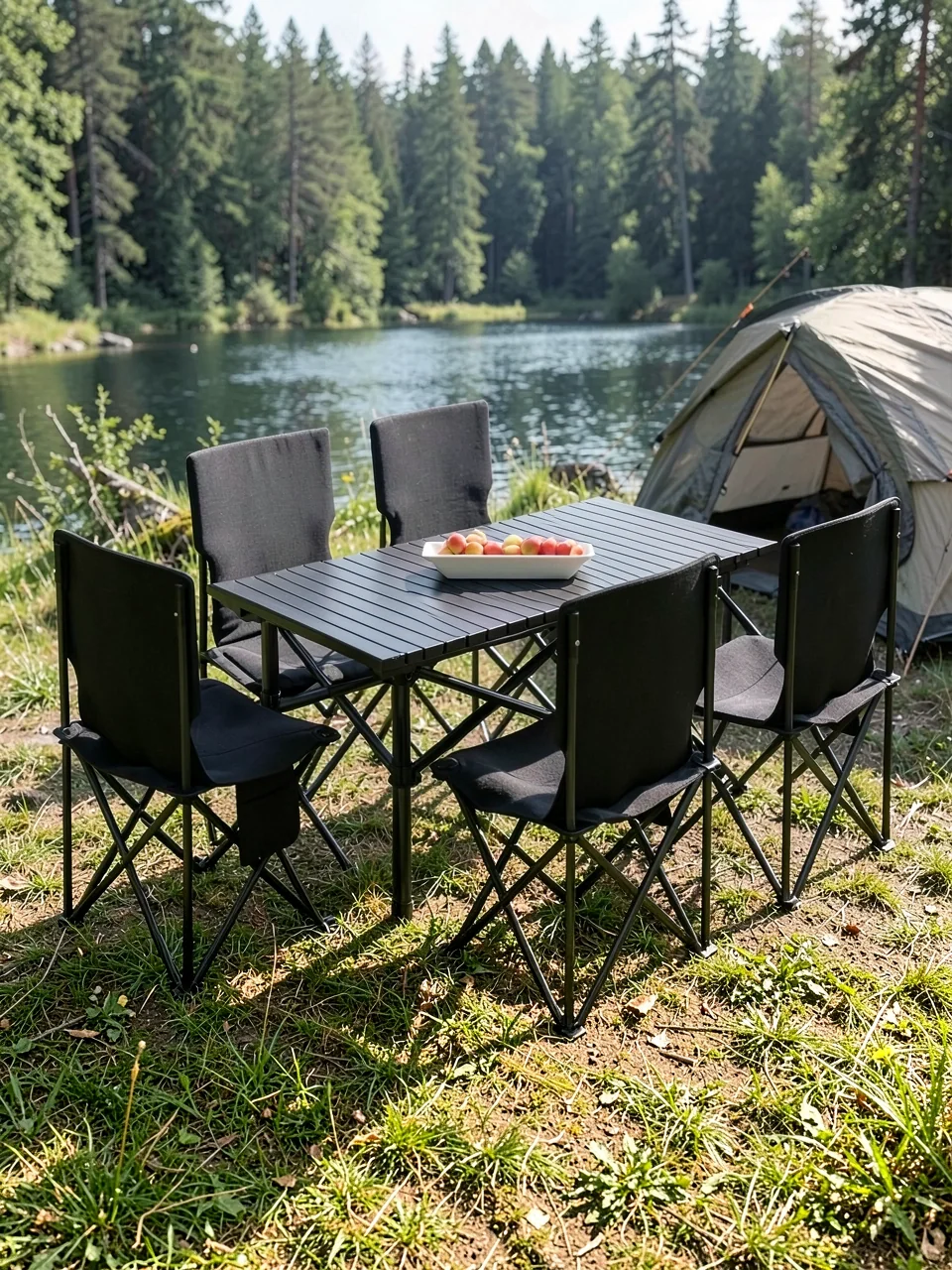 Комплект Other Home стол черный 120см и 6 стульев