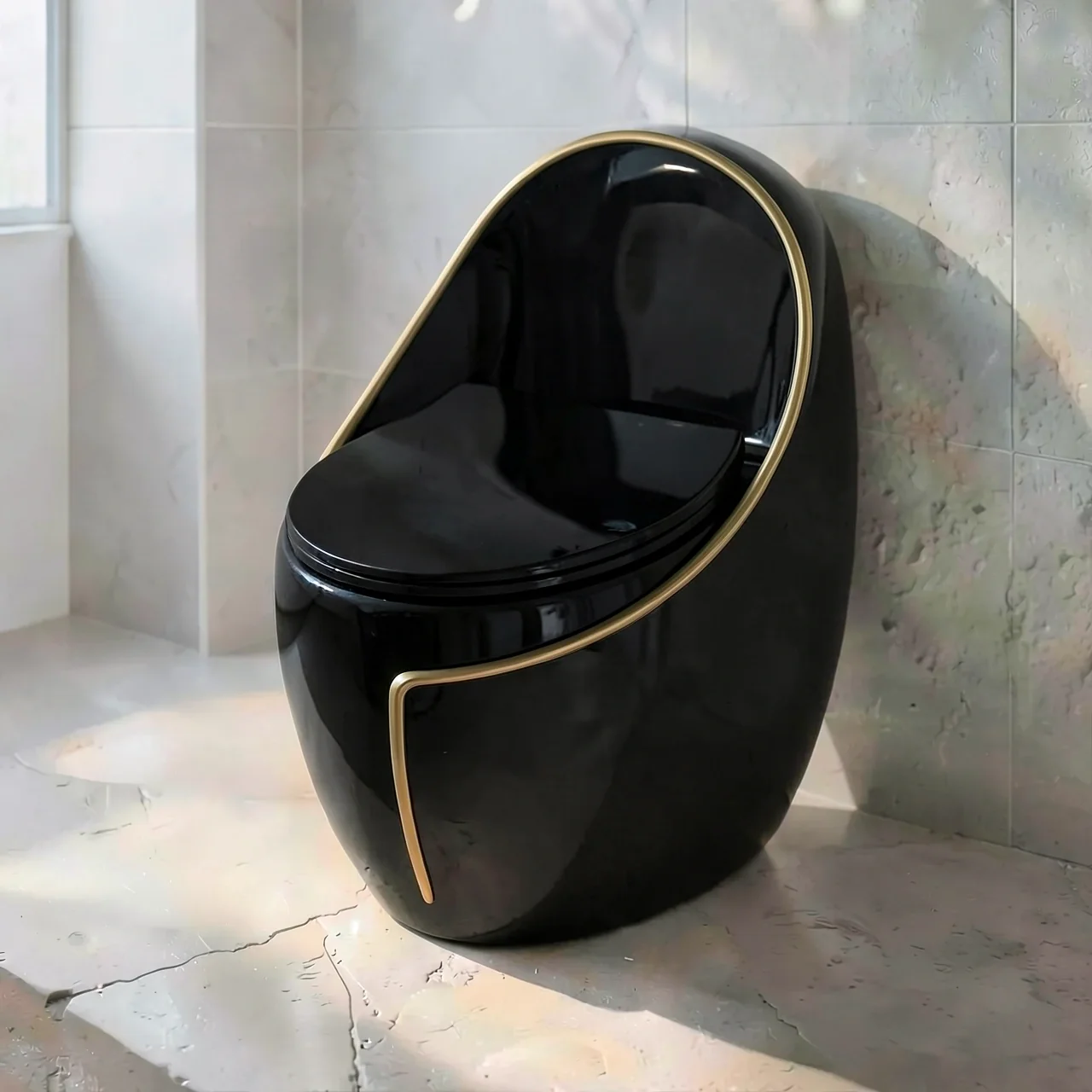 Унитаз Imperial Crown Egg Qingsam глянцевый черный
