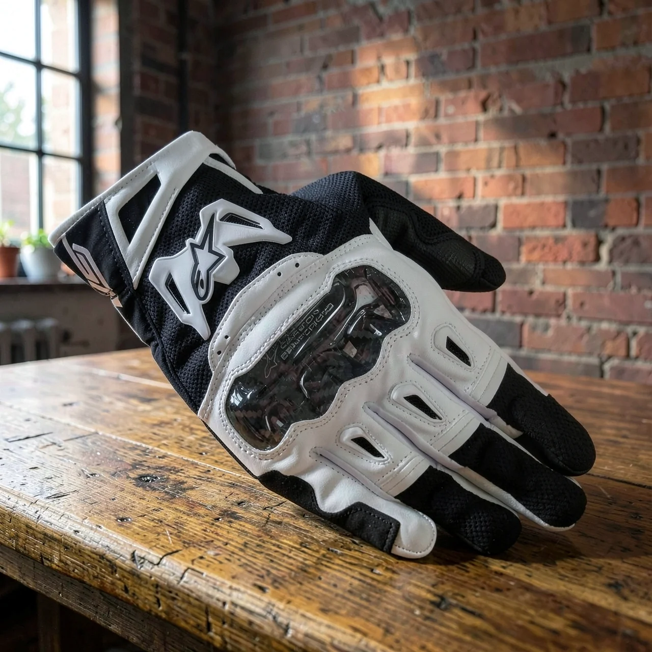 Мотоперчатки Alpinestars SMX-2 Air Carbon V2 черно-белые 3XL