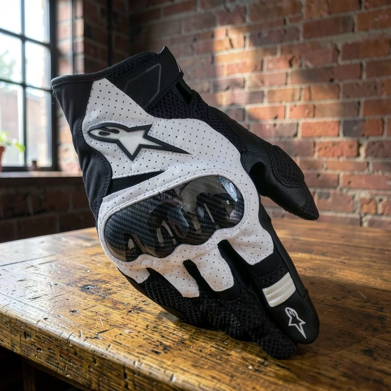 Перчатки Alpinestars SMX-1 Air v2 черно-белые (Европа, S)