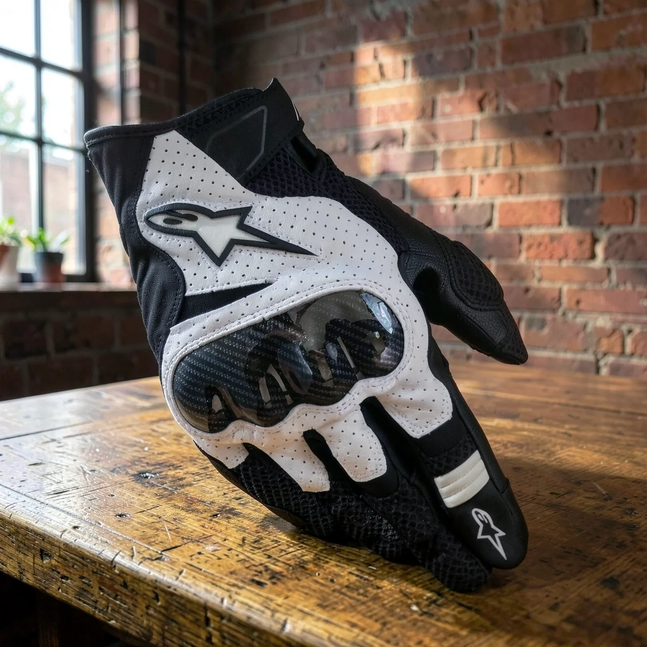Перчатки Alpinestars SMX-1 Air v2 черно-белые (Европа, L)