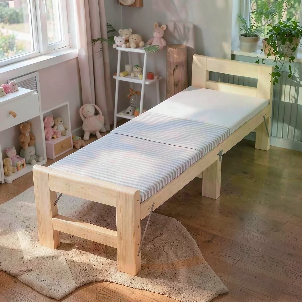 Кроватка складная 180x100 см с двусторонним бортиком