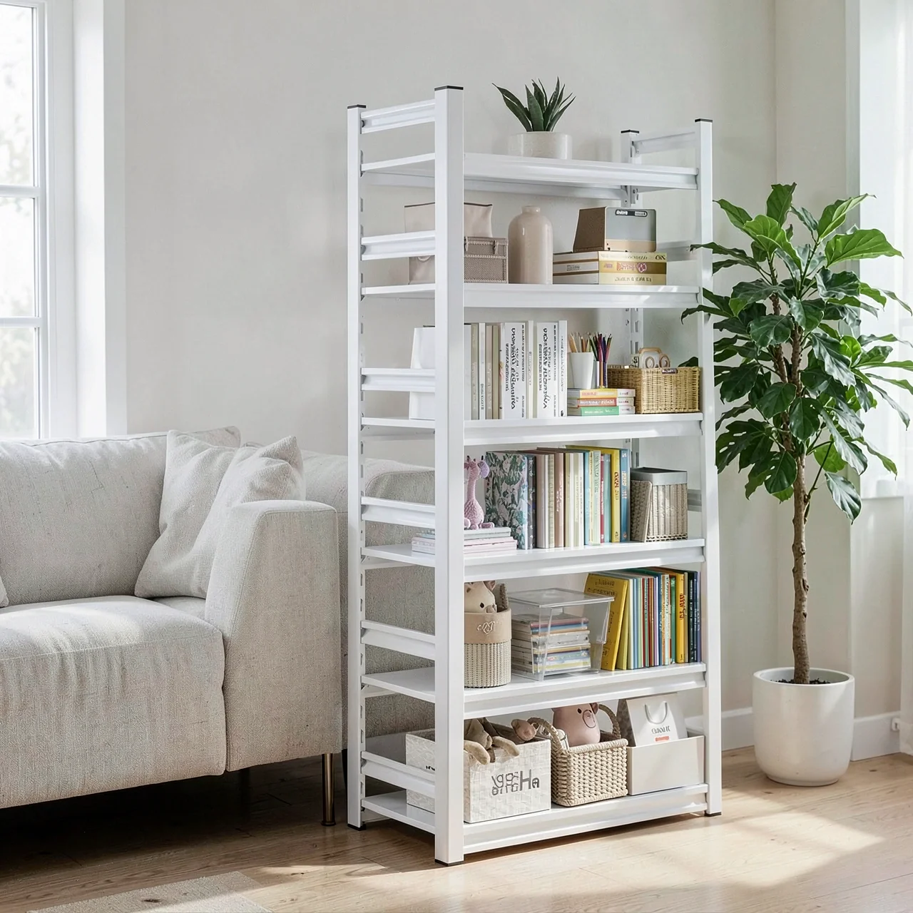 Стеллаж книжный Wutong bear S450 6-ярусный 90x30x198см