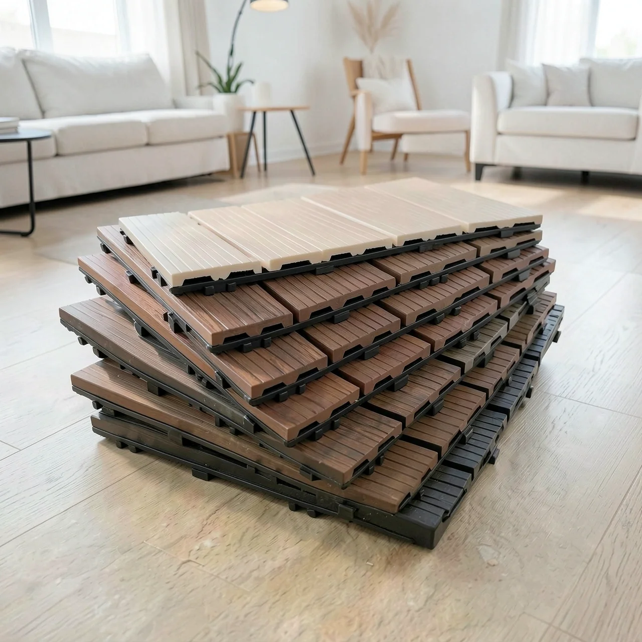 Декинг ДПК шоколадный тиснение 30x30
