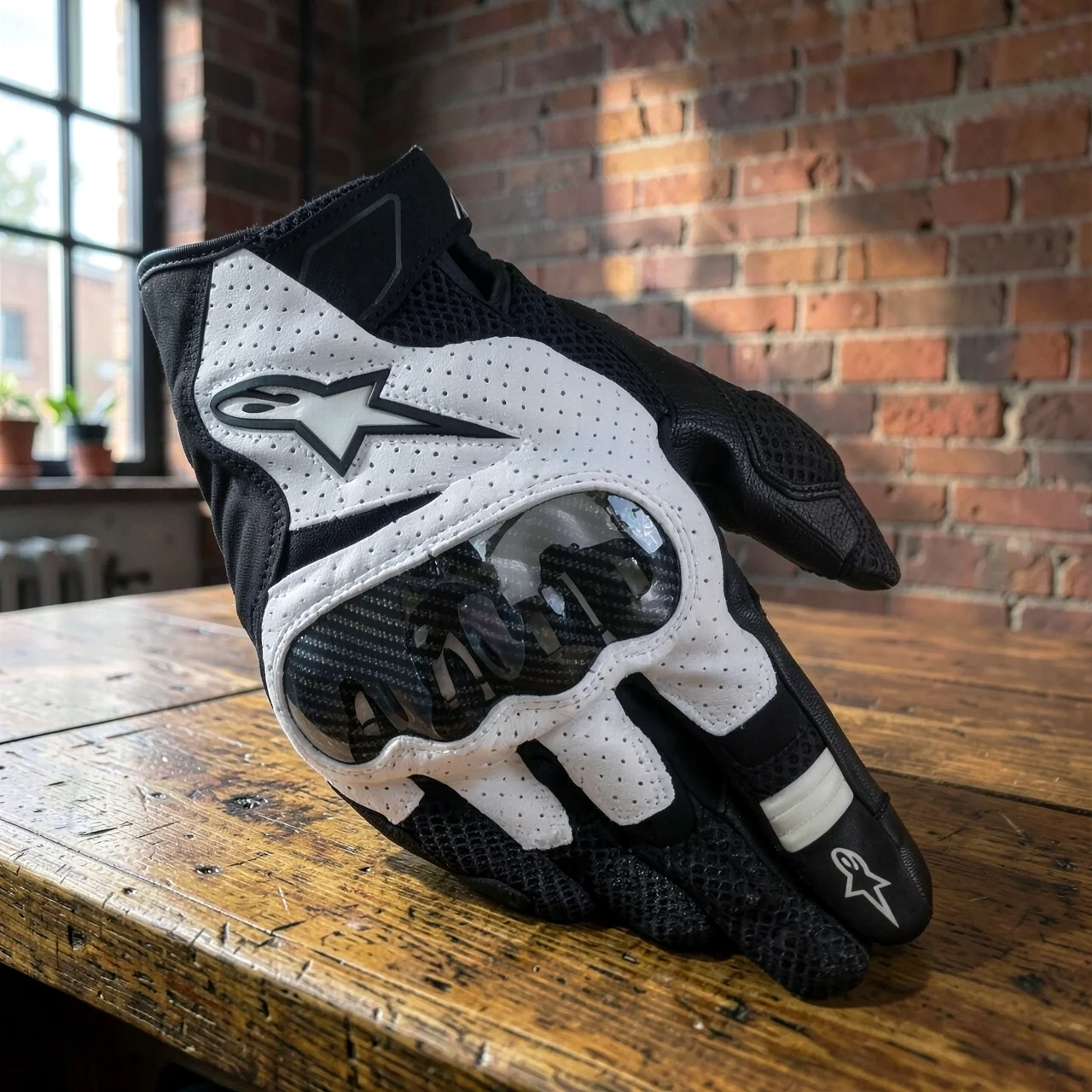 Перчатки Alpinestars SMX-1 Air v2 черно-белые (Азия, S)