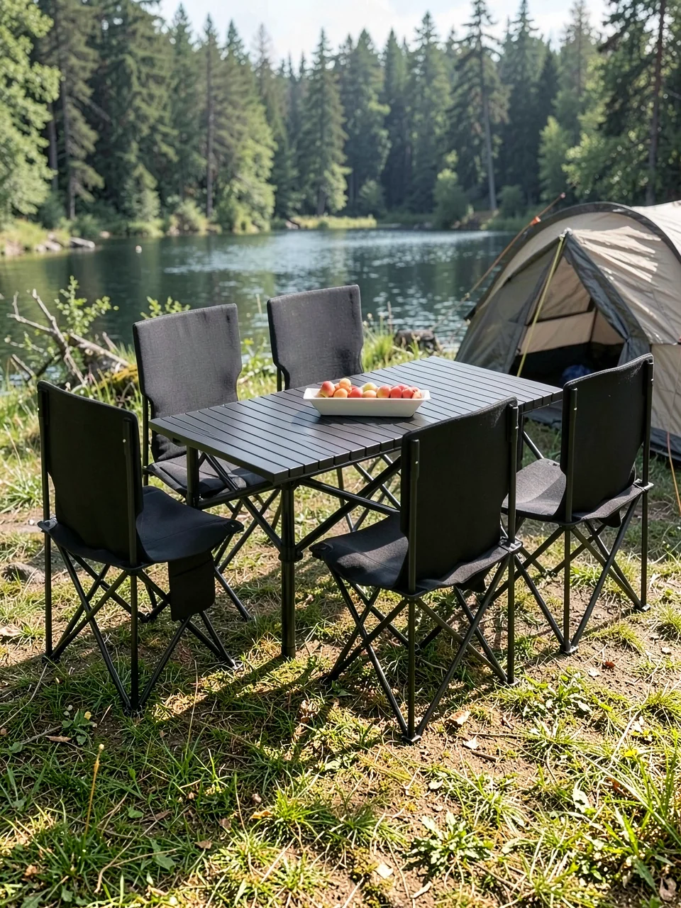 Комплект Other Home стол черный 95см и 6 стульев