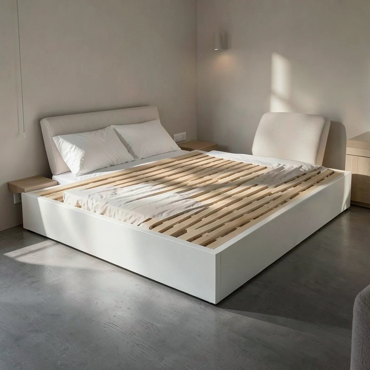 Кровать-татами белая 16см 1.2x2м