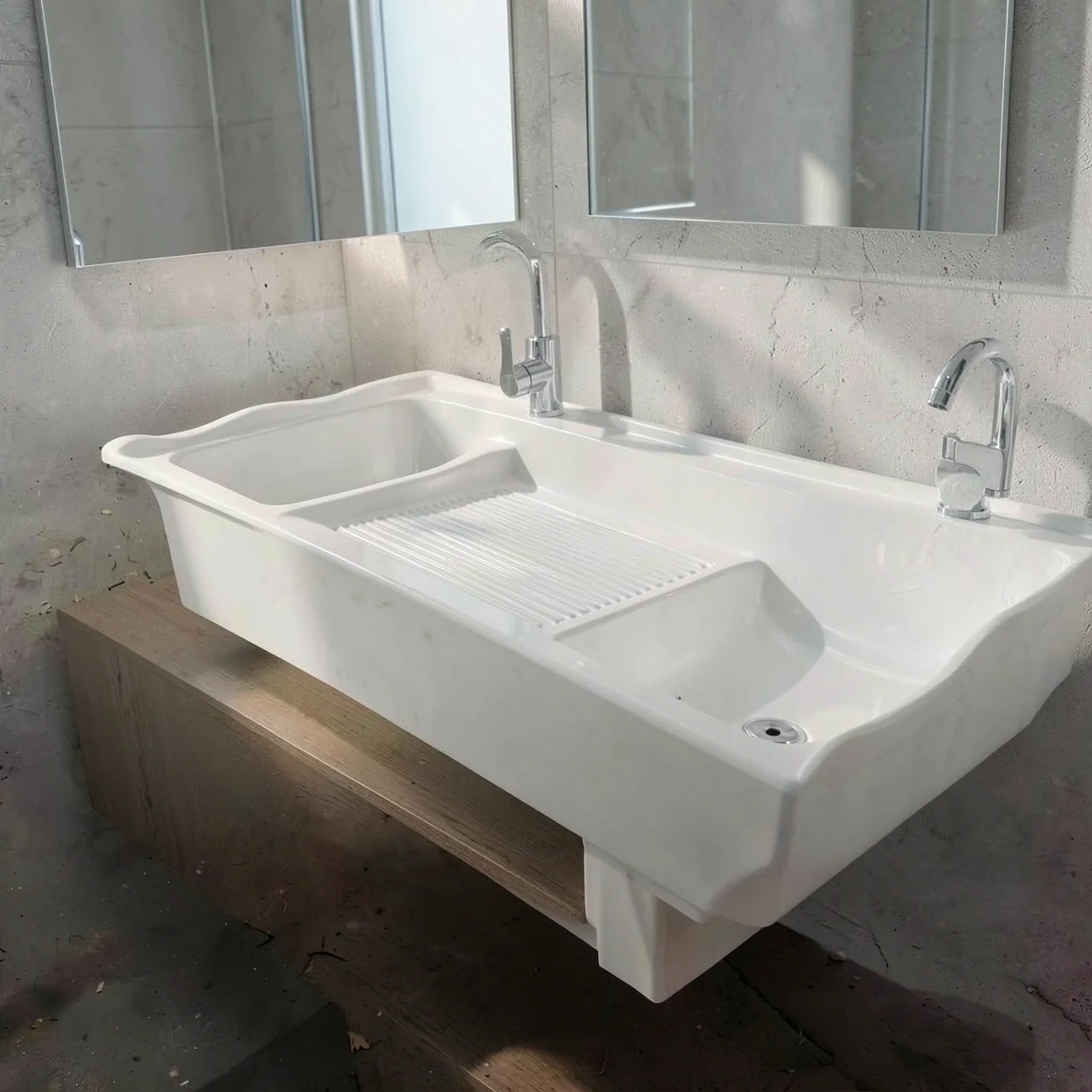 Раковина кварцевая белая 80x58 плоский край