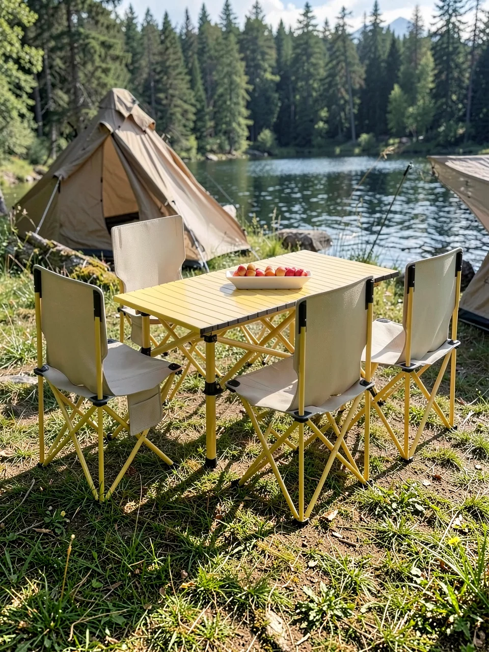 Комплект Other Home стол желтый 95см и 6 стульев