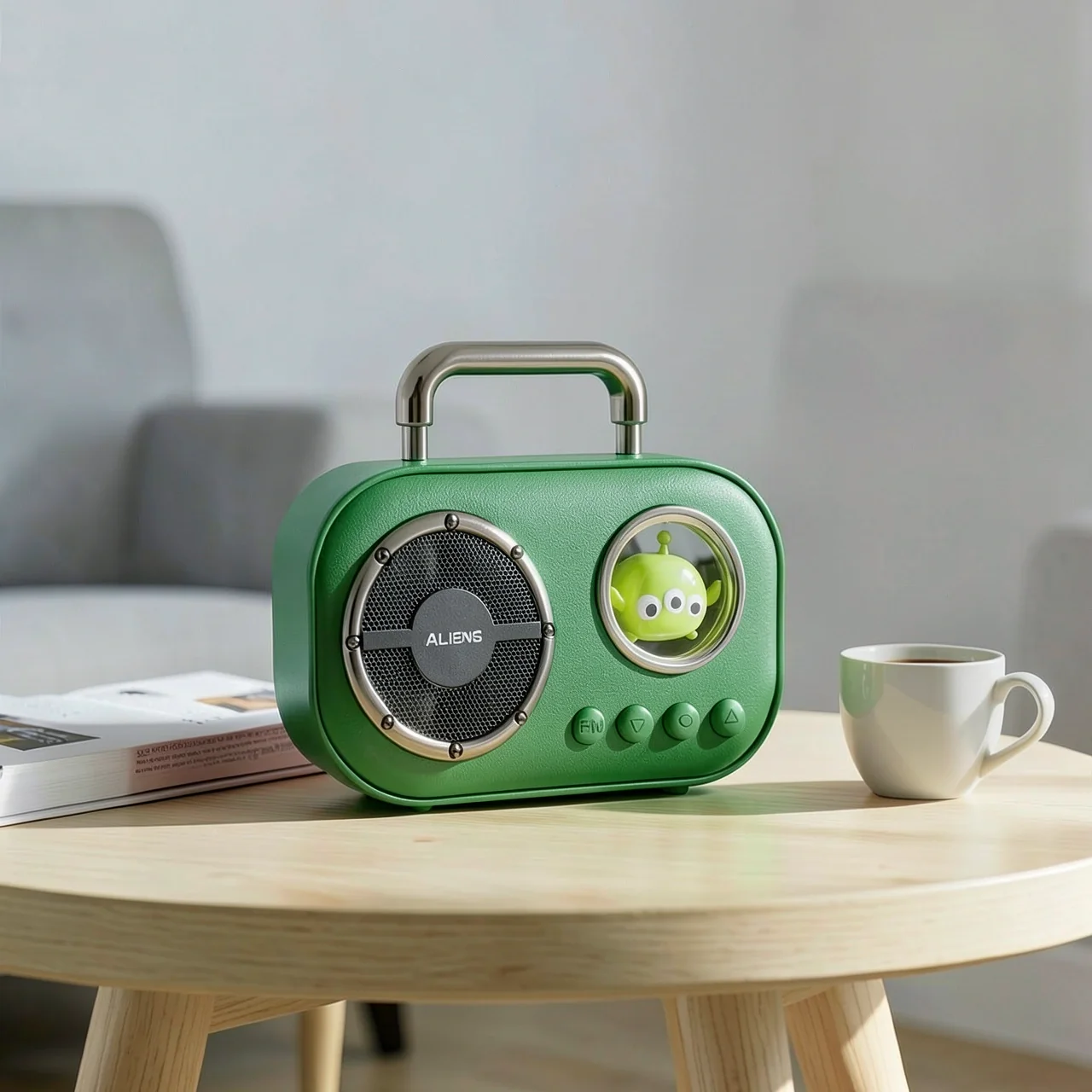 Колонка Disney Mini зеленая с двумя микрофонами