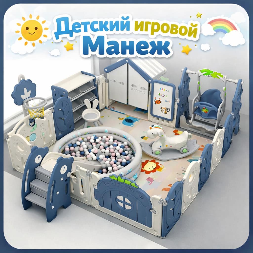 Детский игровой манеж MIGO BEAR SLWLZH-01-10