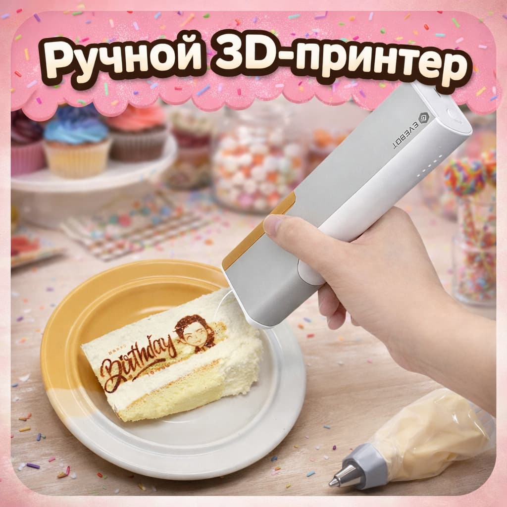 Ручной 3D-принтер для печати на пище съедобными чернилами