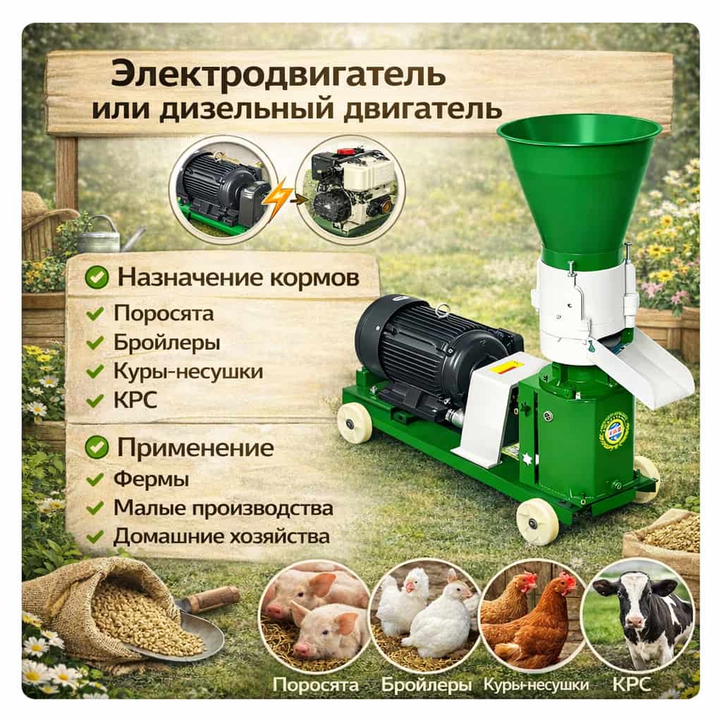 Мини-гранулятор Chengrui с кольцевой матрицей