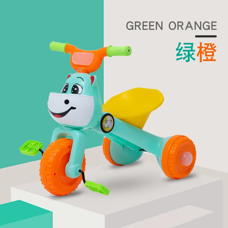 Children's tricycles, 2-3-4-5-6 years old, baby with enlarged rear bucket music, pedal bicycles