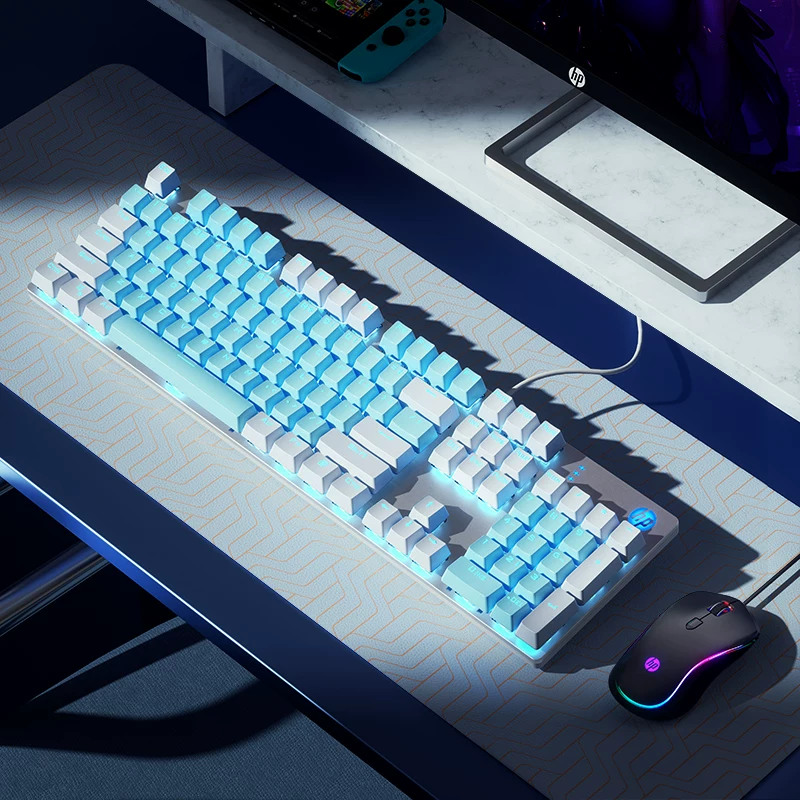 HP Mechanical Keyboard, Keyboard, Mouse Set, Mouse, Gaming, Laptop, Keyboard, Desktop, Male and Female Office
