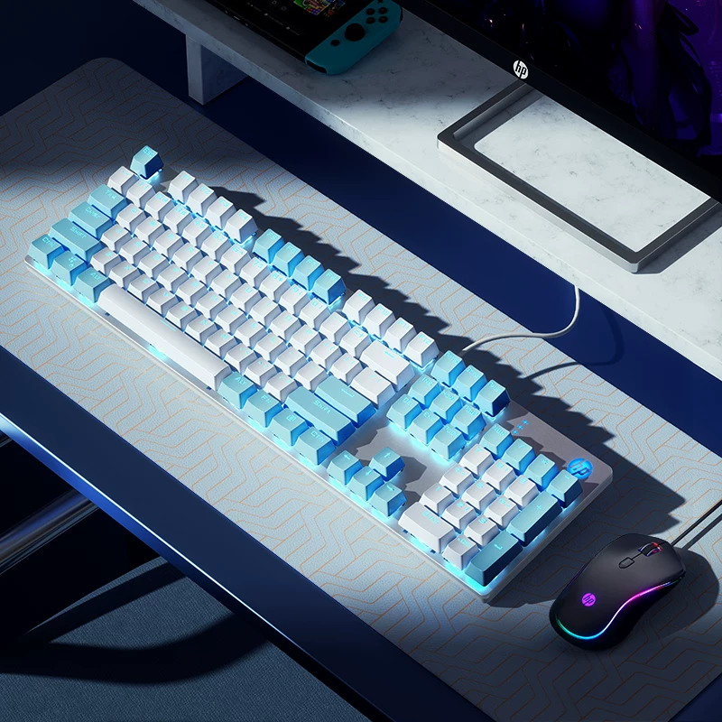 HP Mechanical Keyboard, Keyboard, Mouse Set, Mouse, Gaming, Laptop, Keyboard, Desktop, Male and Female Office