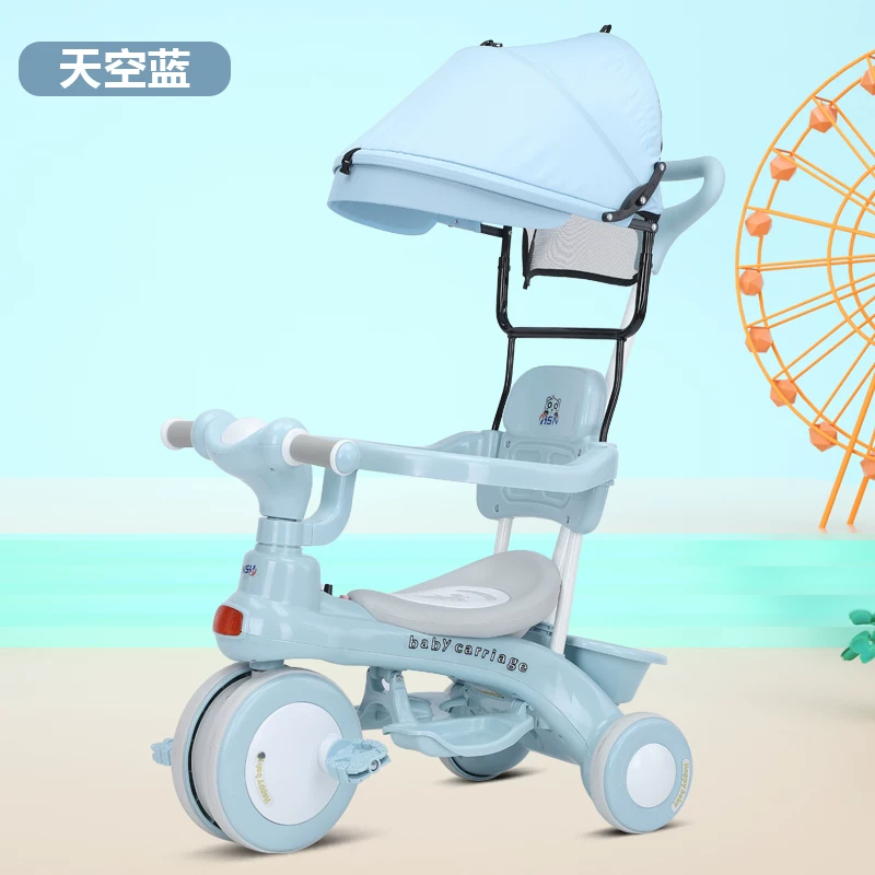 Children's tricycle with music, bicycle for babies aged 1-3 to 6, lightweight handcart, pedal bike, children's bicycle