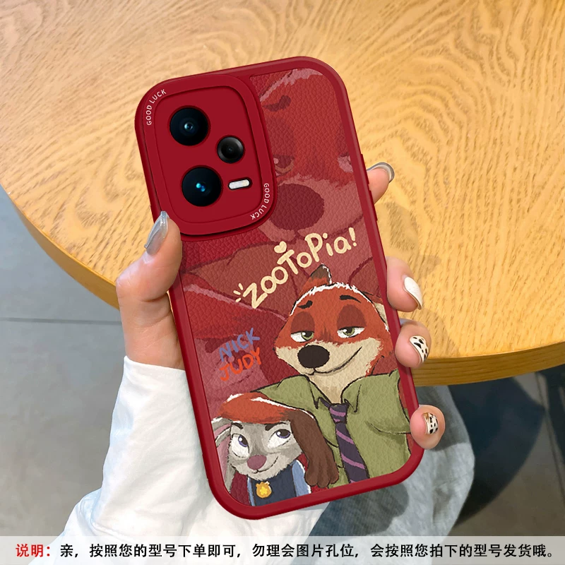Подходит для чехла для мобильного телефона Redmi note15pro, Zootopia note12Tpro «все включено» note14, мягкий силикон + индивидуальность для пары, кожаный чехол 10/9 11R, женский 3, новый стиль 13, защита от падения, турбо4