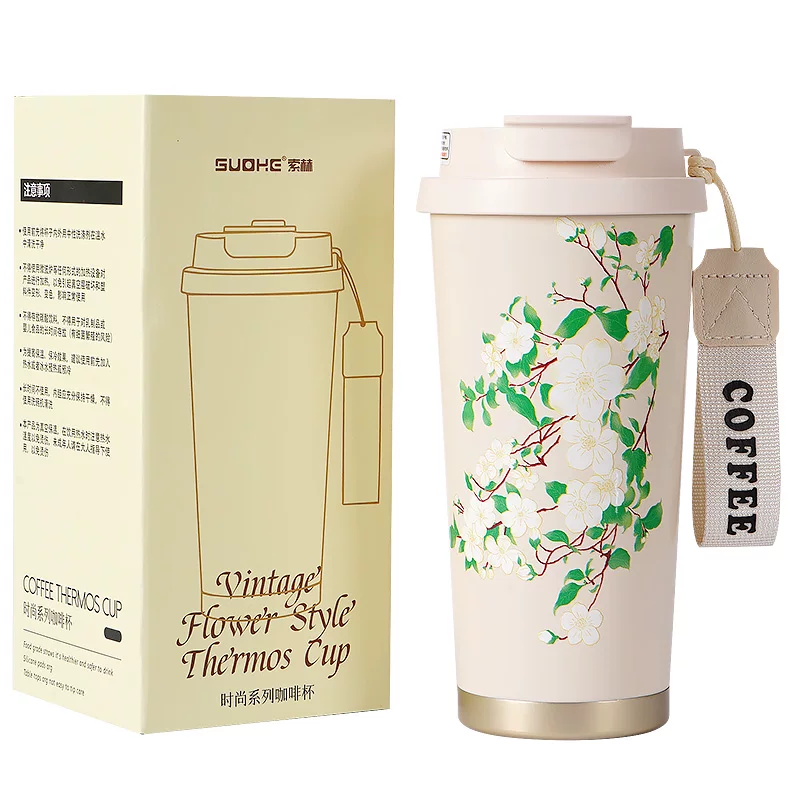 2025 new insulated cup for women with high appearance, straw water cup, 316 stainless steel high-end internet famous insulated coffee cup