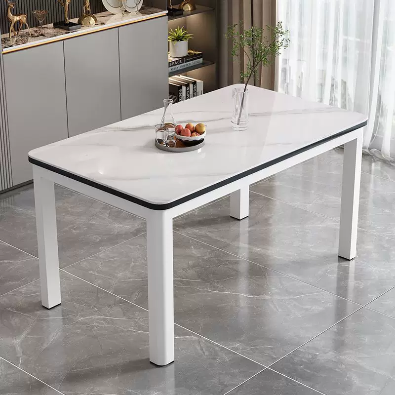 Tempered glass dining table and chair combination, modern and simple household dining table, dining room kitchen, living room table and chair combination