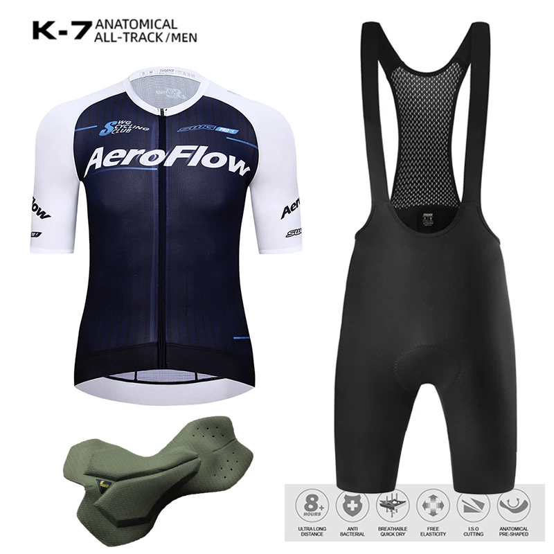 SWG Mingsheng cycling suit, men's summer competitive breathable quick drying short sleeved jumpsuit, double arrow seat cushion