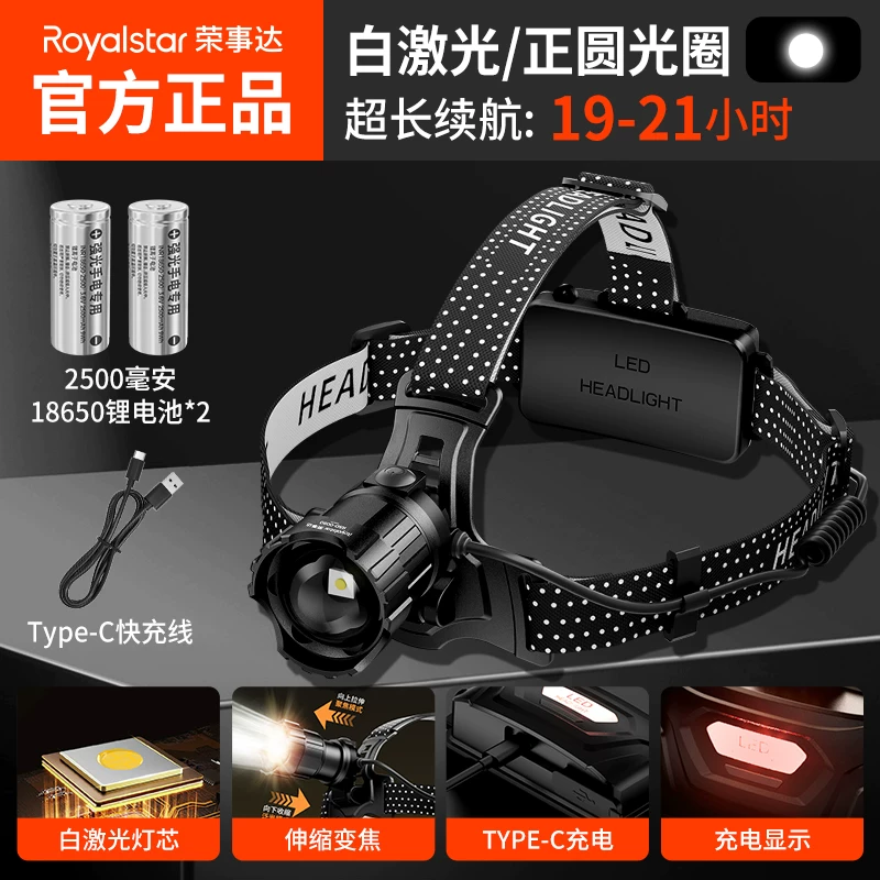 Rongshida Headlights, Strong Light Charging, Ultra Bright Induction Head Mounted Lighting, Long Range Outdoor Fishing Flashlight
