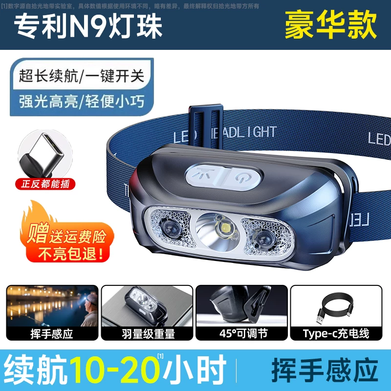 Night Fishing Induction Headlamp 2025 New Strong Light Ultra Bright Range Outdoor Mountaineering Headwear Lighting for Fishing