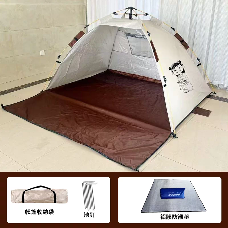 Fully automatic outdoor beach tent for 3-4 people for outdoor fishing, camping, rain protection, sun protection, park outings, portable folding