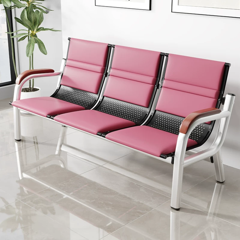 Office sofa, coffee table combination, reception room, simple three person seat, iron frame, long chair, iron art waiting sofa chair