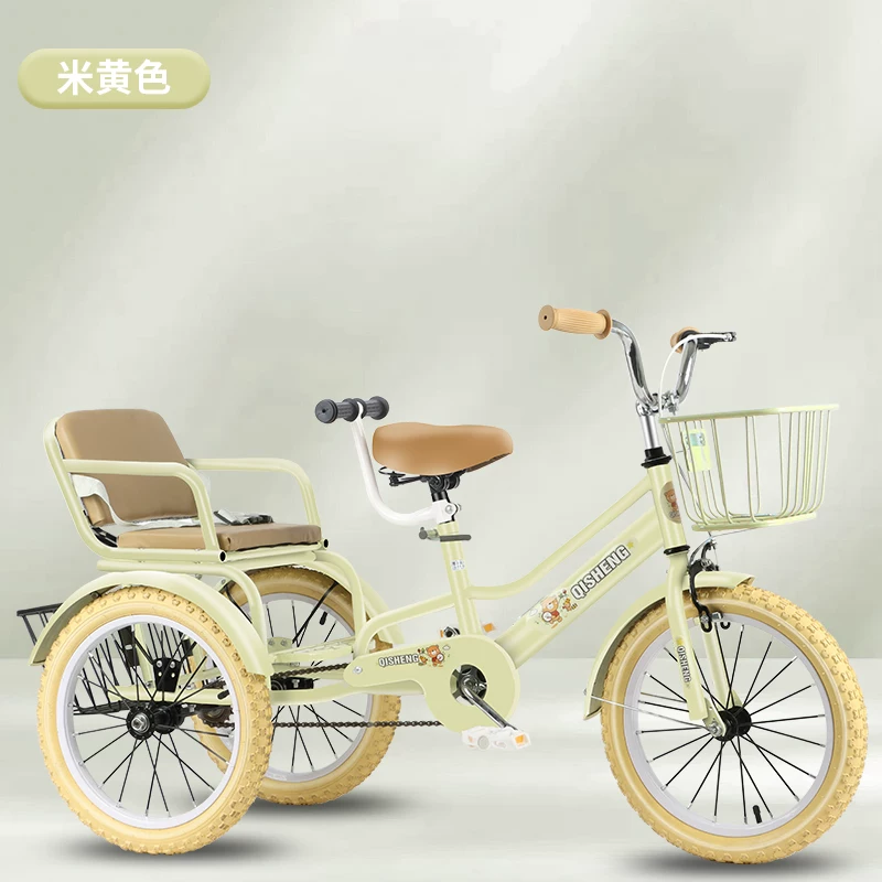 Children's tricycles and bicycles can be ridden by two people with a rear bucket. - Year old children can pedal bicycles on their own