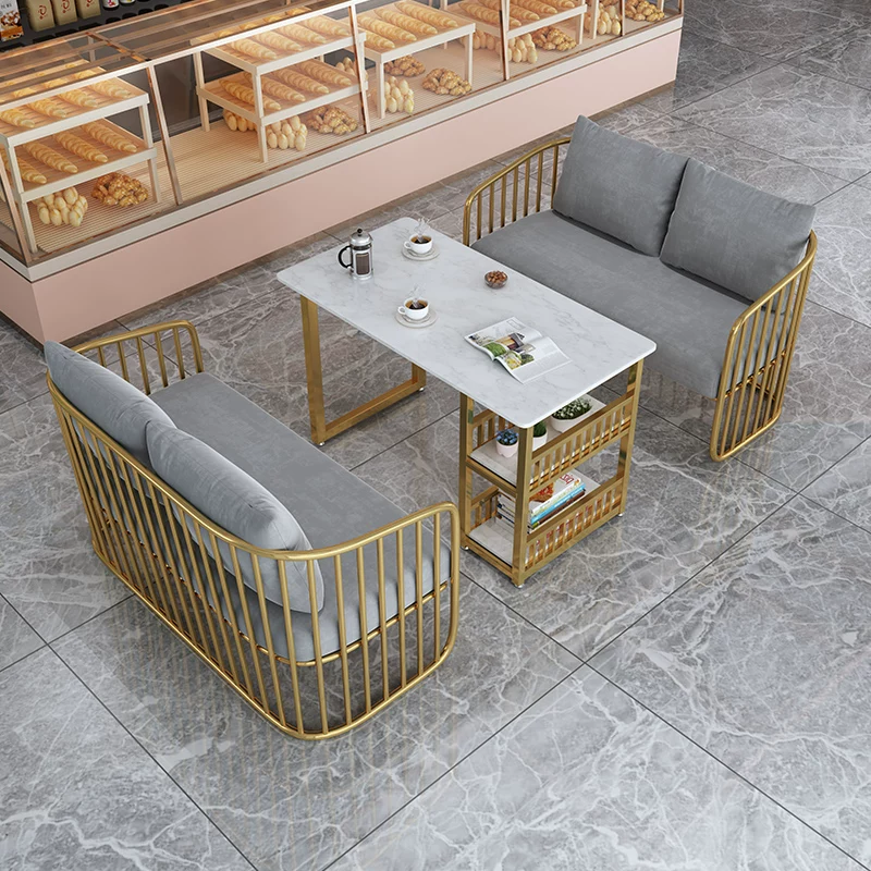 Dessert milk tea shop, reception room, table and chair combination, coffee shop, negotiation and rest area, sofa for two, simple and casual seating area