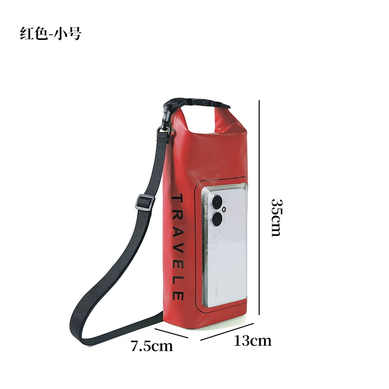 Touchable screen for taking photos, floating diving, amusement park drifting, storage bag, large capacity sealed water bucket for swimming, waterproof bag for mobile phones